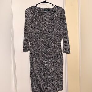 Ralph Lauren Black and White Long Sleeve Dress